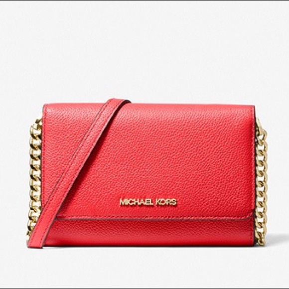 NWT authentic MK genuine leather crossbody coral - Picture 3 of 6